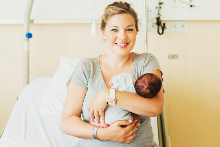 Lady with new born baby