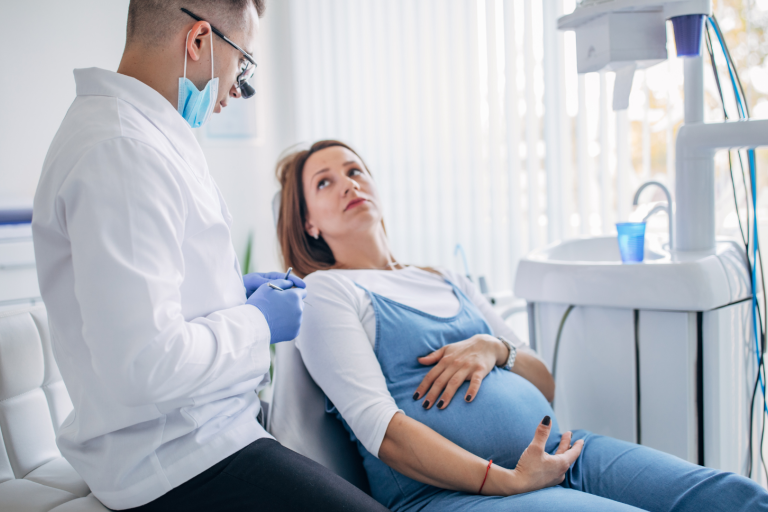 Pregnant lady at dentist