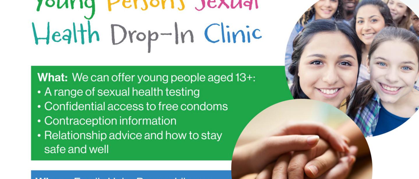 Young person sexual health drop in clinic poster